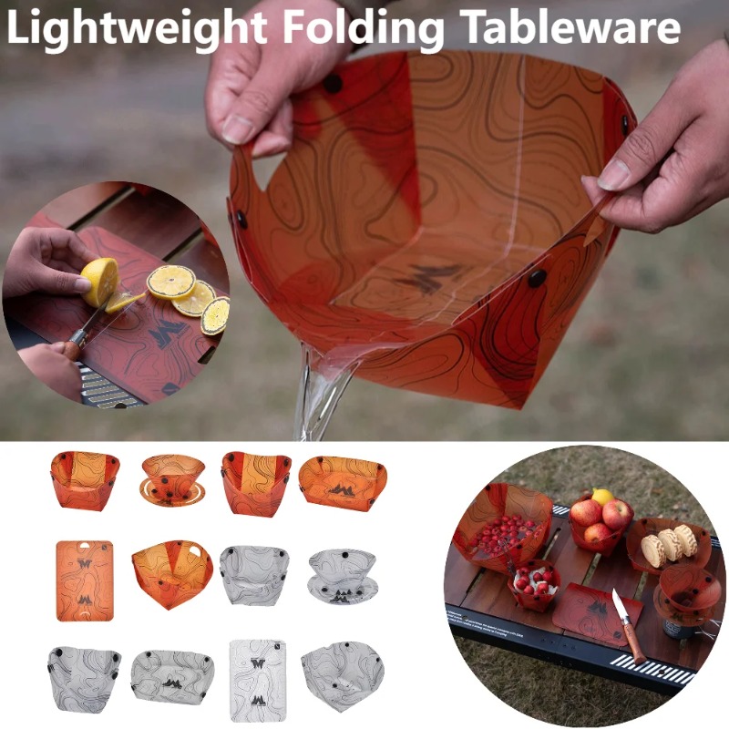 Camping Hiking Cooking - Foldable Camping Tableware Portable Bowl Dinner