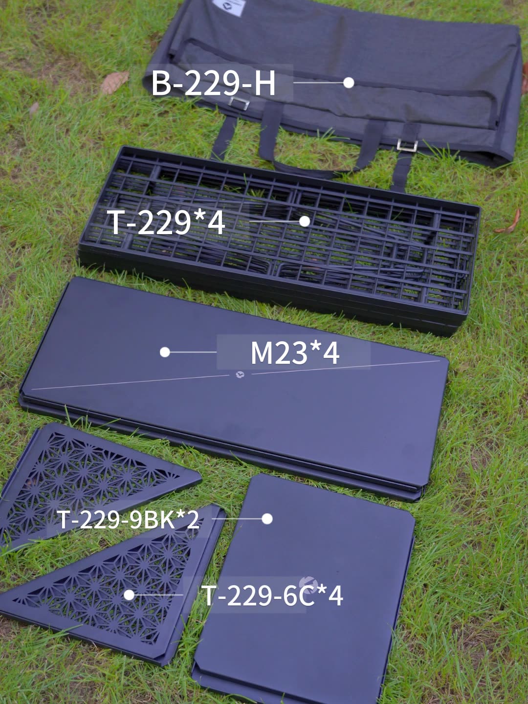 CAMPINGMOON T-229-9BK-2P two-p - Camping Cooking Table 评论和价格